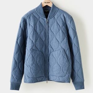 TODD SNYDER THE QUILTED BOMBER JACKET IN INDIGO LARGE NWT!
